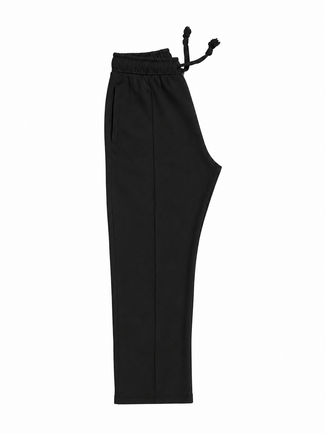Soft Lightweight Cotton Fleece Trouser – Black - Image 2