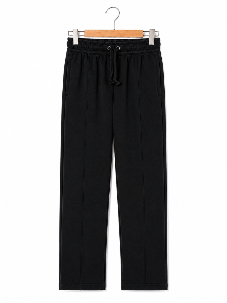 Soft Lightweight  Cotton Fleece Trouser – Black