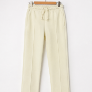 Soft Lightweight  Cotton Fleece Trouser – Cream